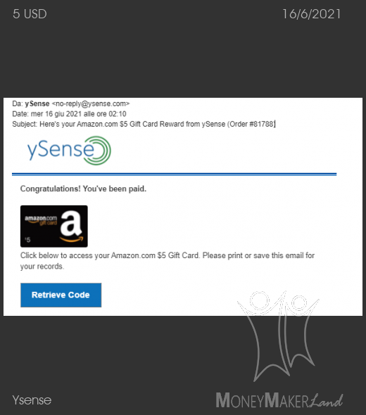 Payment 2836 for Ysense