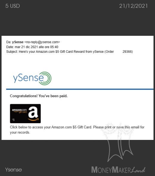 Payment 2826 for Ysense