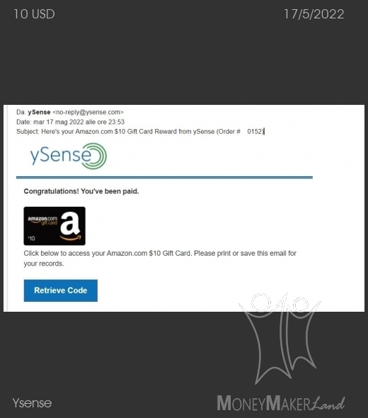 Payment 2822 for Ysense