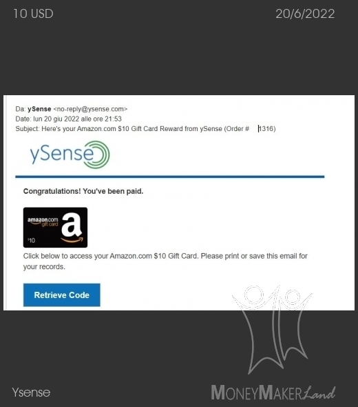 Payment 2824 for Ysense