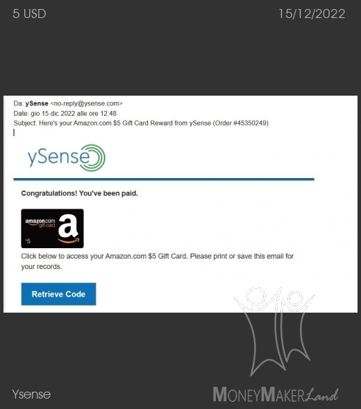 Payment 2840 for Ysense