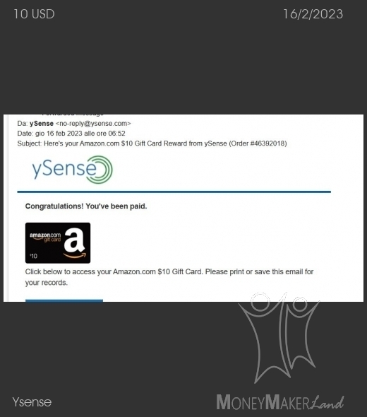 Payment 2846 for Ysense