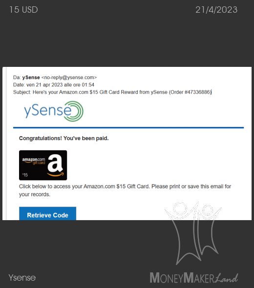 Payment 2857 for Ysense