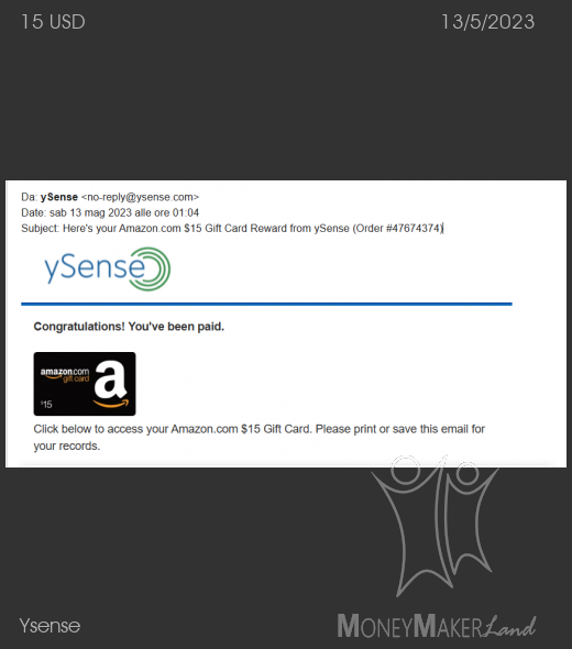 Payment 2859 for Ysense