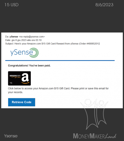 Payment 2862 for Ysense