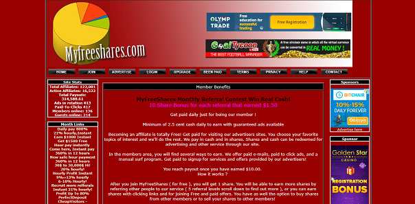 How to make money online e how to get free referrals with Myfreeshares