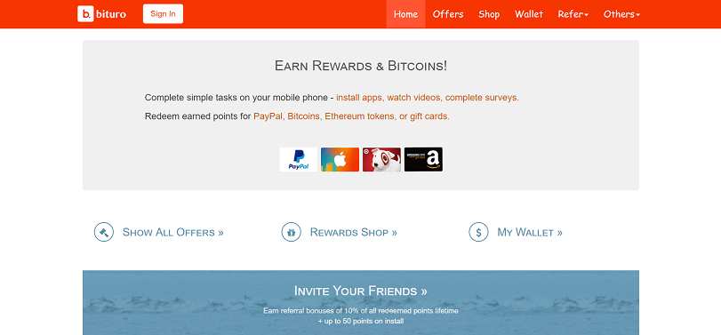 How to make money online e how to get free referrals with Bituro 