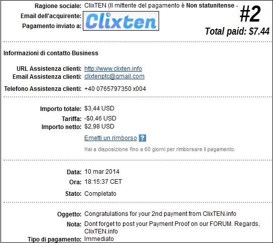 Payment 1 for Clixten