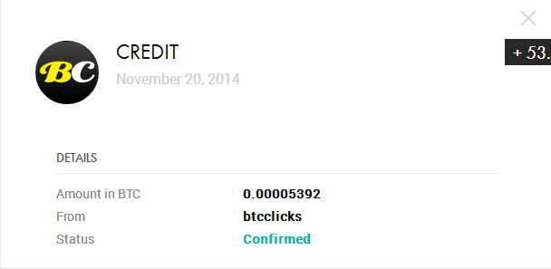 Payment 12 for Btc Clicks