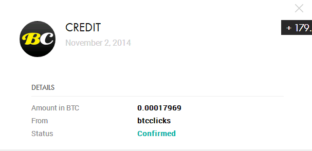 Payment 14 for Btc Clicks