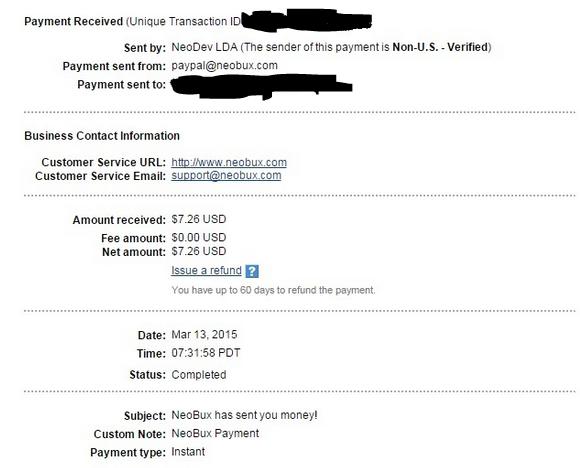 Payment 156 for Neobux