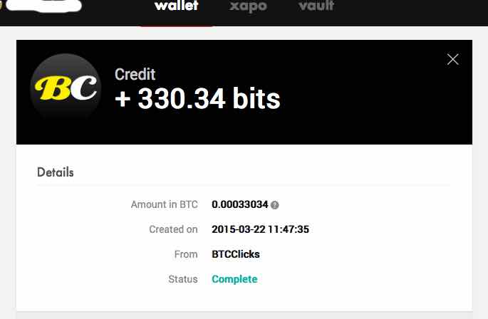 Payment 20 for Btc Clicks