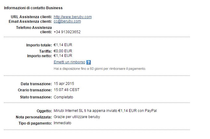 Payment 104 for Beruby
