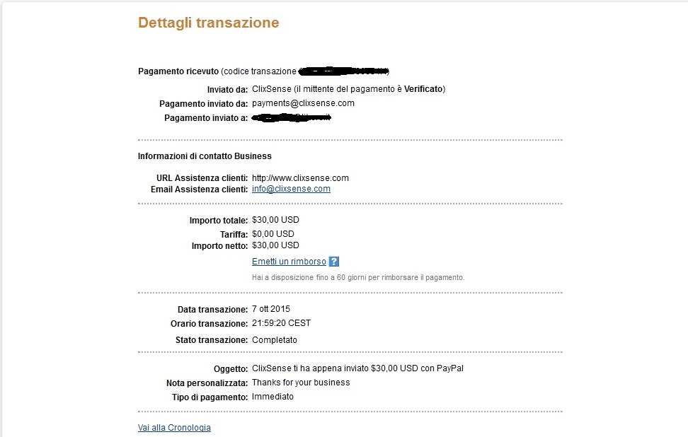 Payment 838 for Ysense