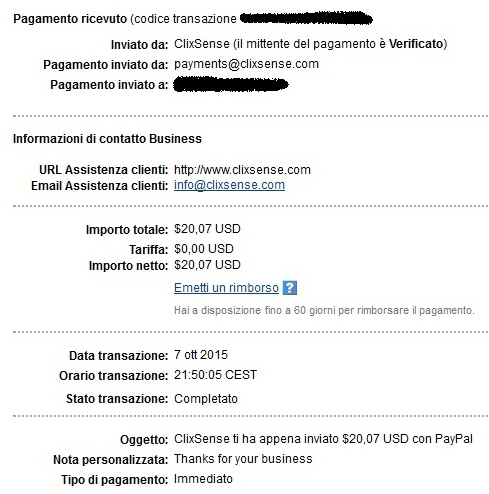 Payment 840 for Ysense