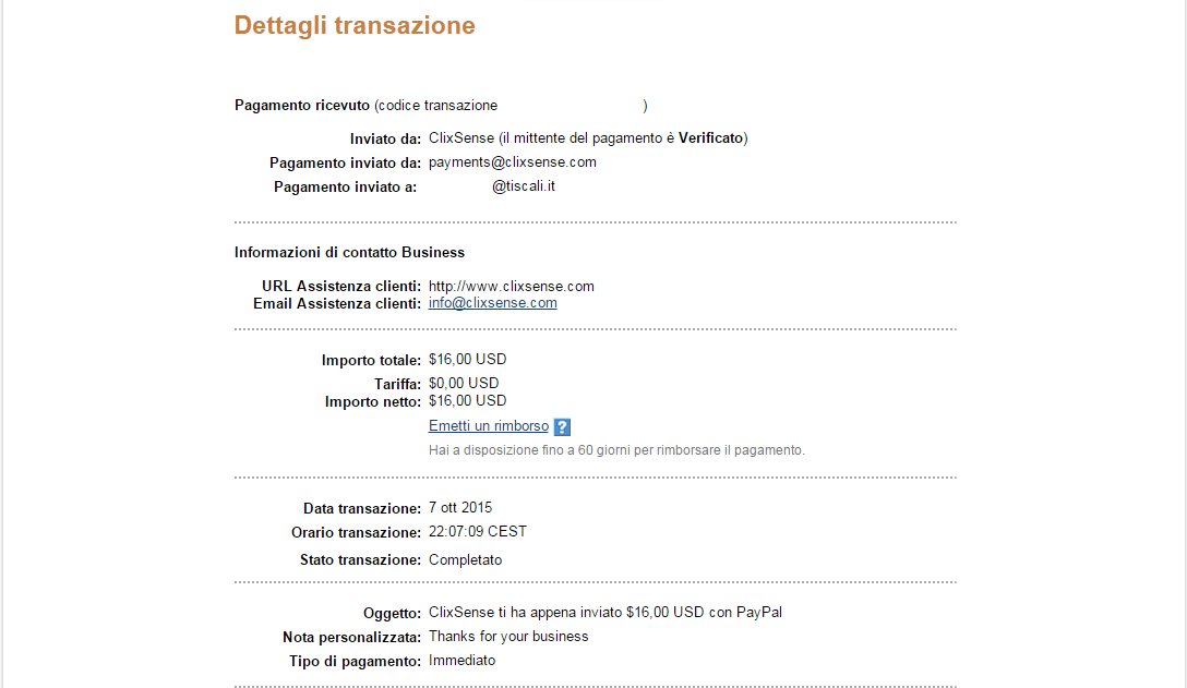 Payment 841 for Ysense