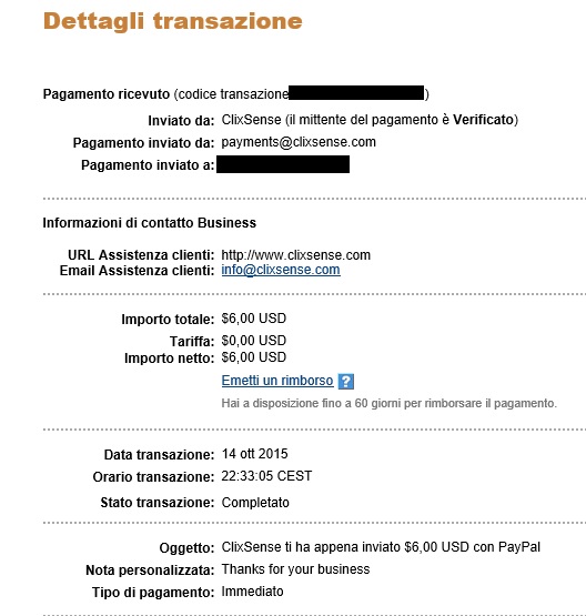 Payment 844 for Ysense