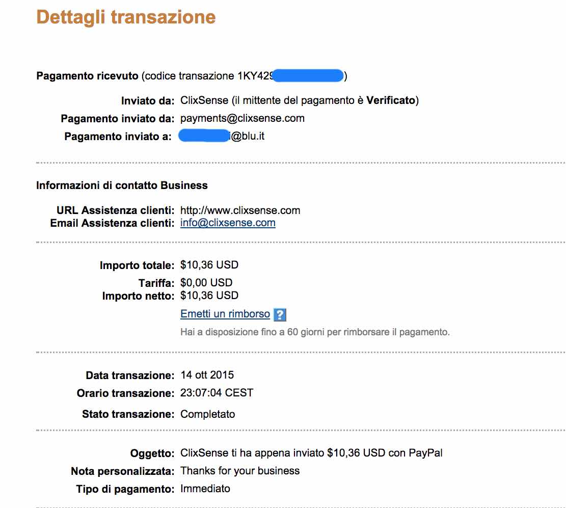 Payment 846 for Ysense