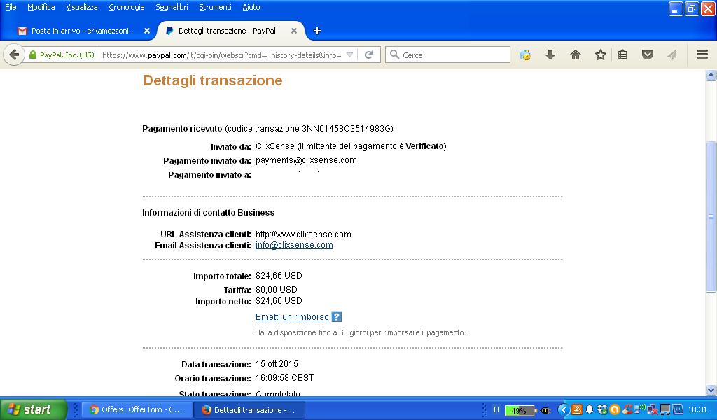 Payment 852 for Ysense