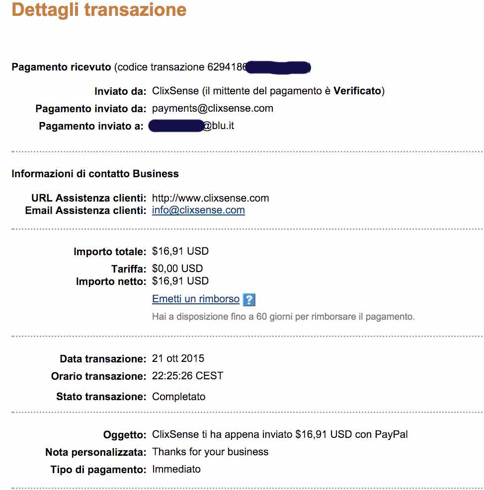 Payment 860 for Ysense