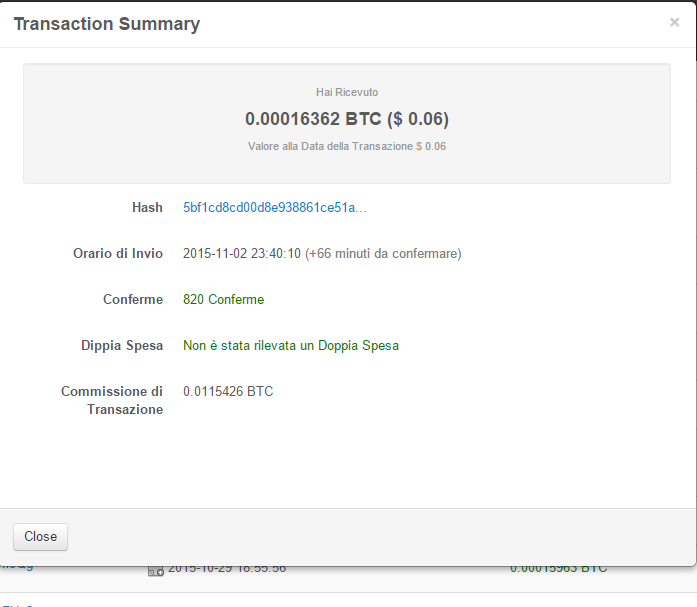 Pagamento 3 per Genesis Mining