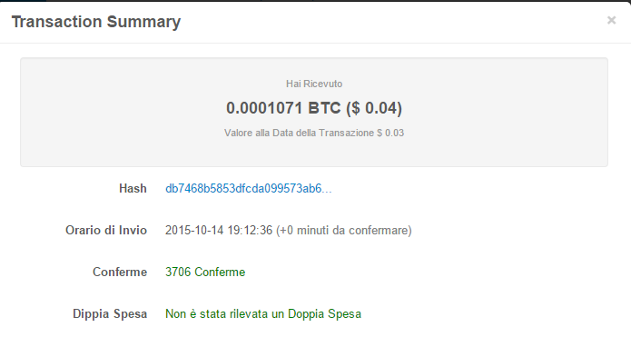 Pagamento 5 per Genesis Mining