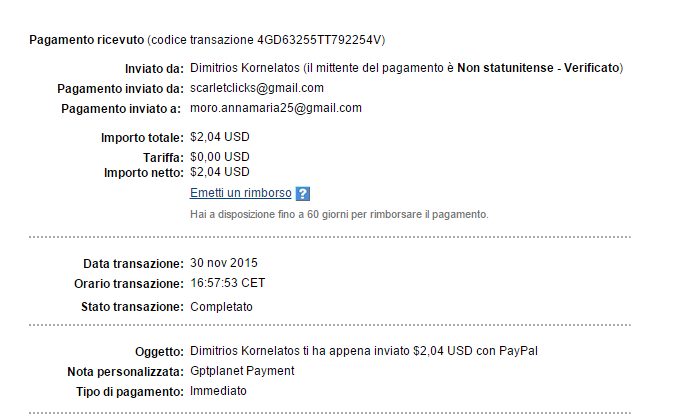 Payment 16 for Gptplanet