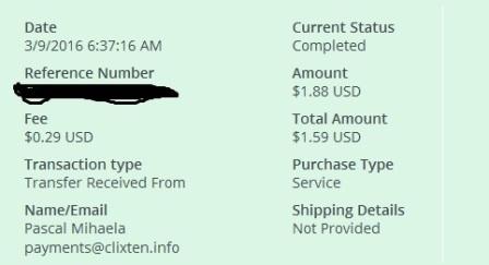 Payment 36 for Clixten