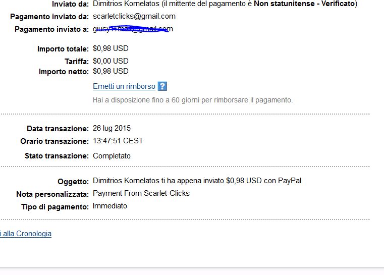 Pagamento 50 per Scarletclicks