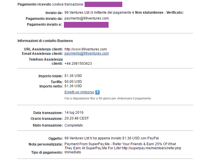 Pagamento 16 per Superpay