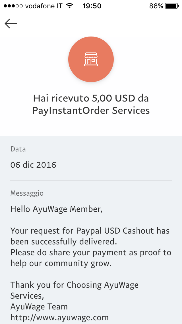 Payment 163 for Ayuwage