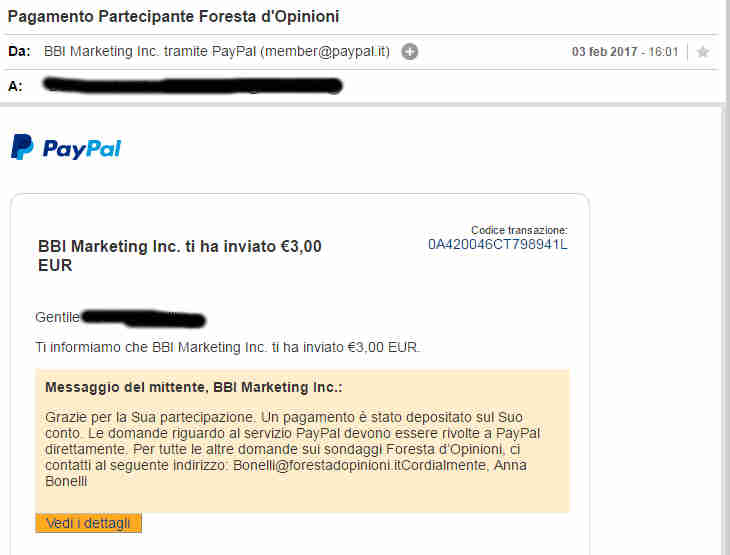 Payment 158 for Foresta D'opinioni