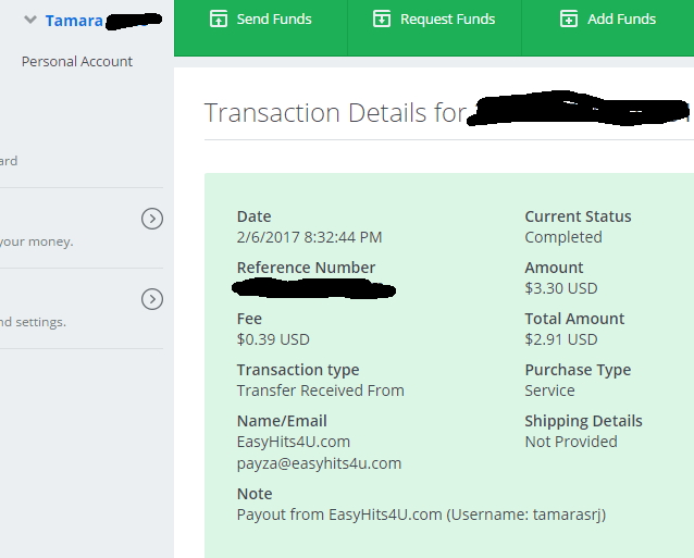 Payment 98 for Easyhits4u