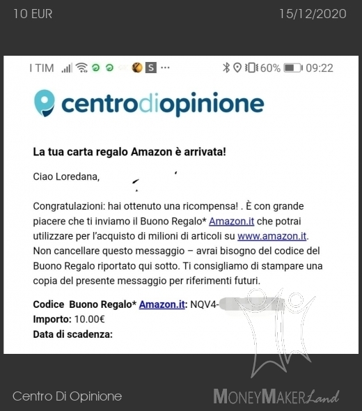 Payment 469 for Centro Di Opinione